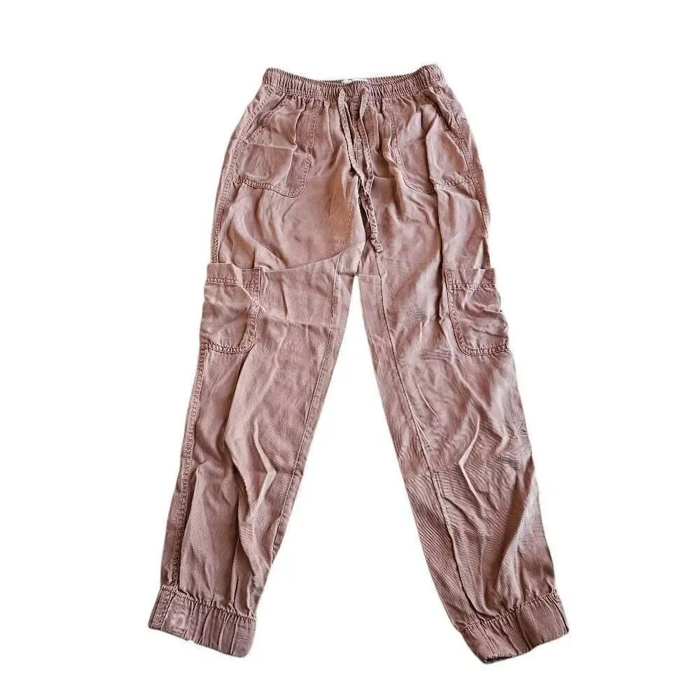C&C California womens Sz XS lyocell wash tan cargo jogger casual pants